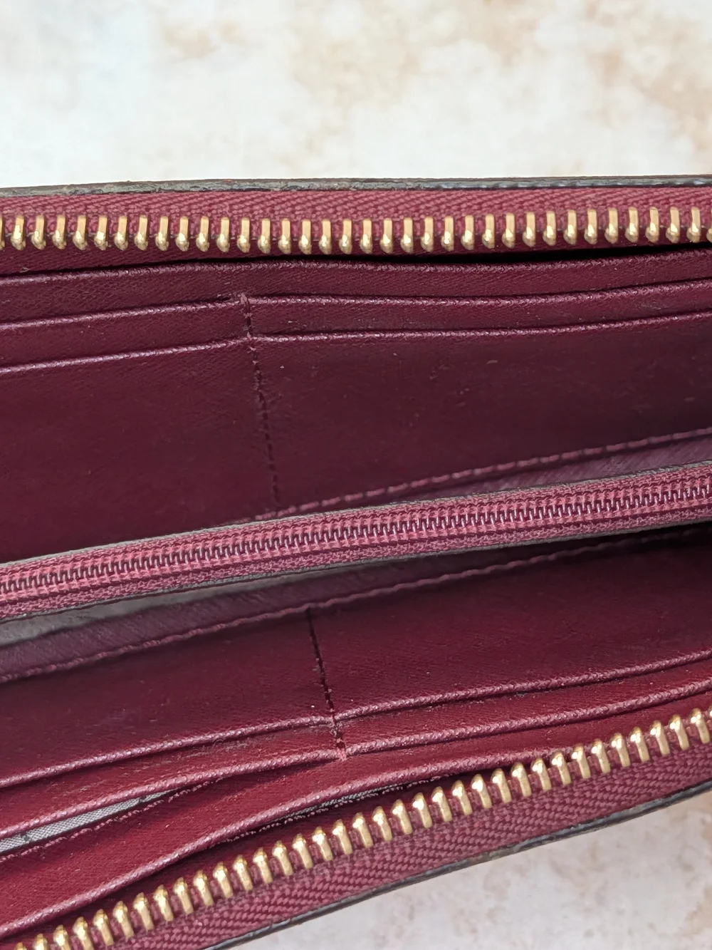 Michael Kors Burgundy Zip Around Wallet GUC